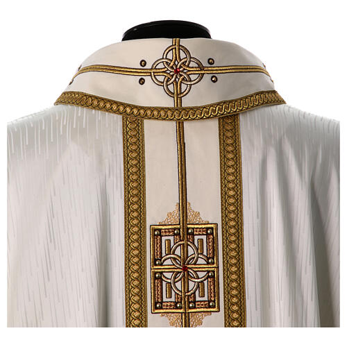  Priest chasuble with golden embroidered Gamma crystals in four colors 7