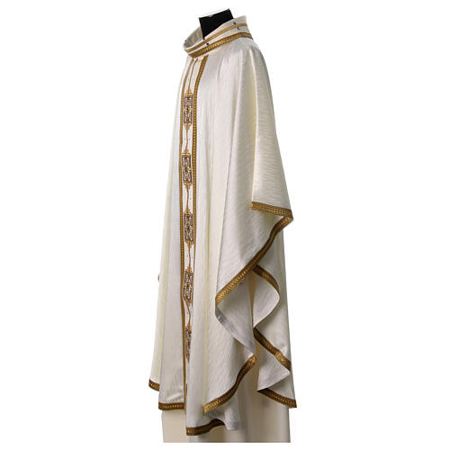  Priest chasuble with golden embroidered Gamma crystals in four colors 8