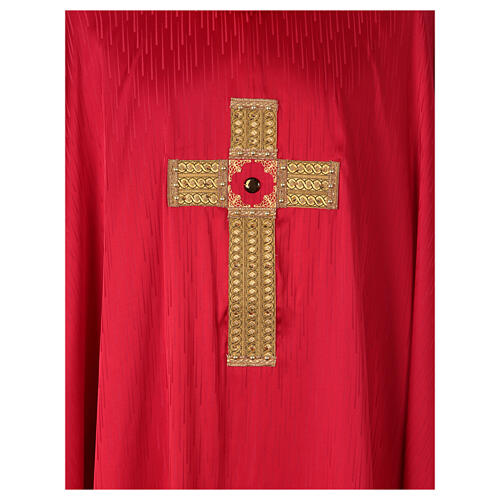 Gamma chasuble with golden embroidered cross and stones, 4 colours 5