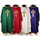 Gamma chasuble with golden embroidered cross and stones, 4 colours s1