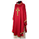 Gamma chasuble with golden embroidered cross and stones, 4 colours s4