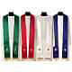 Casulla cuatro colores cruz bordada oro con piedras Gamma s12
