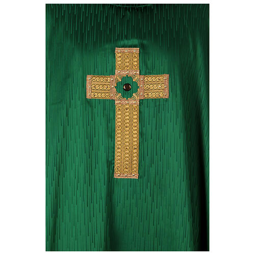Chasuble with gold embroidered cross and Gamma stones four colors 3