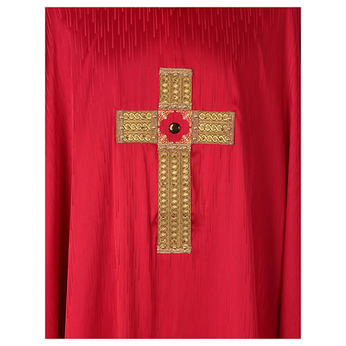 Chasuble with gold embroidered cross and Gamma stones four colors 5