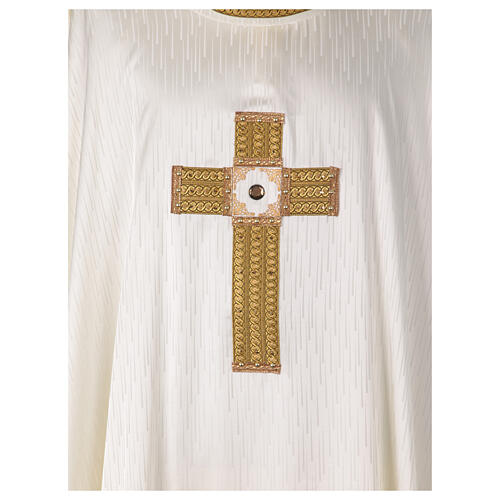 Chasuble with gold embroidered cross and Gamma stones four colors 7