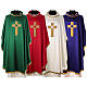 Chasuble with gold embroidered cross and Gamma stones four colors s1