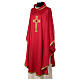 Chasuble with gold embroidered cross and Gamma stones four colors s4
