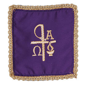 PAX chalice pall with gold flame embroidery, non-rigid, 4 colors