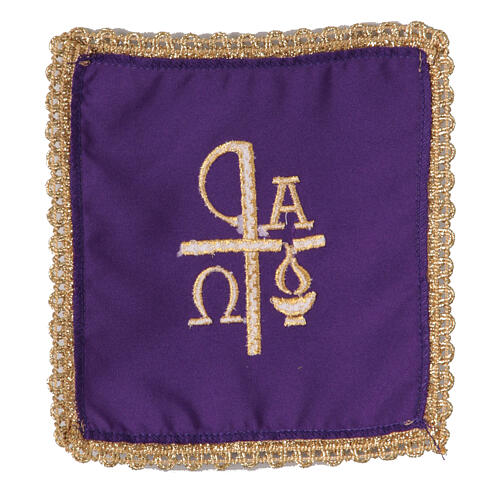 PAX chalice pall with gold flame embroidery, non-rigid, 4 colors 2