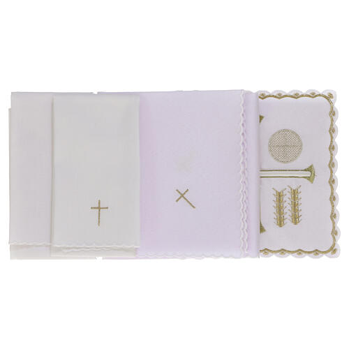 Altar linen set chalice grapes In Primis cotton blend 2