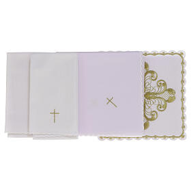 Conjunto de altar cruz matelassê dourada In Primis