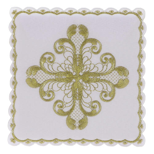 Conjunto de altar cruz matelassê dourada In Primis 1