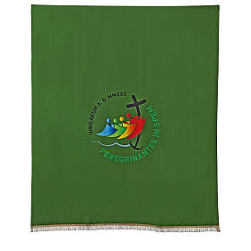 Green antependium with printed official logo of 2025 Jubilee, Multilingual