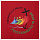 Altarläufer zum Jubiläum 2025, rot, mit gedrucktem offiziellen Logo s2