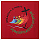 Official Jubilee 2025 logo altar cover, red,Multilingual s3