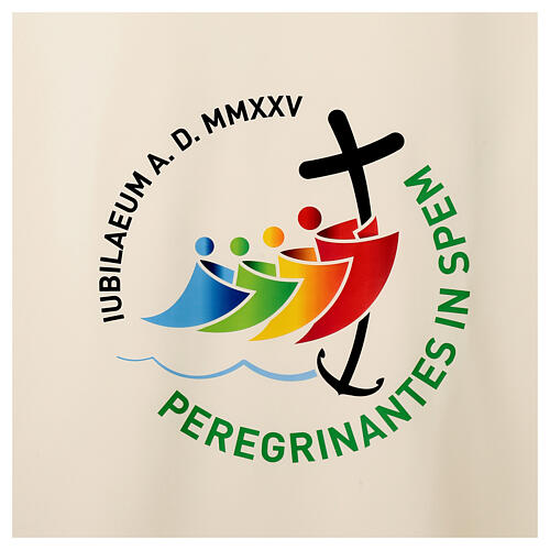 Antipêndio cor de marfim impressão logótipo oficial Jubileu 2025 multilingue 3