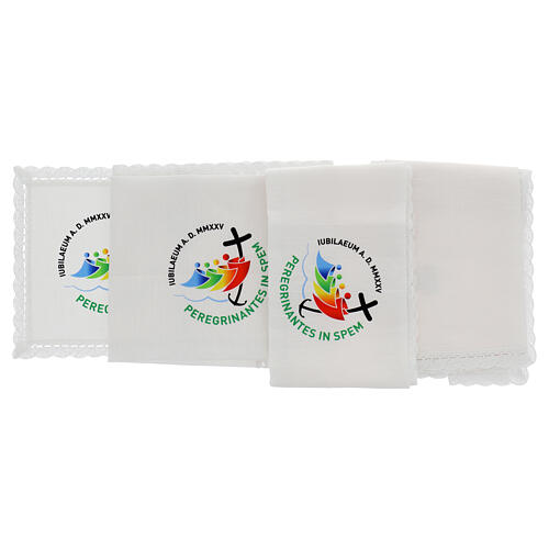 Altar linens with print of the 2025 Jubilee official logo, Multilingual 2