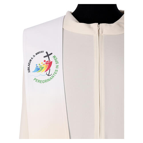 Estola Slabbinck decorada Jubileu 2025 impressão logótipo oficial latim 2