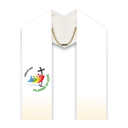 Priesterstola zum Jubiläum 2025, von Slabbinck, mit gedruckten offiziellem Logo, ENGLISCH 2