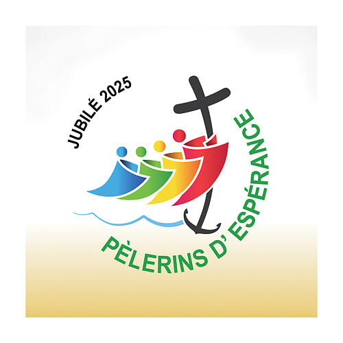 Coprialtare logo Giubileo 2025 in lingua francese 190x90 cm Slabbinck colorato 2