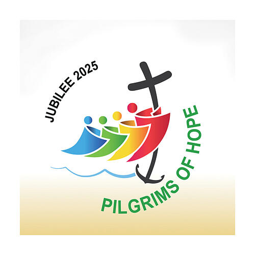 Altarläufer zum Jubiläum 2025, von Slabbinck, Stoff mit feinem Design, 190x90 cm, mit offiziellem Logo, ENGLISCH 2