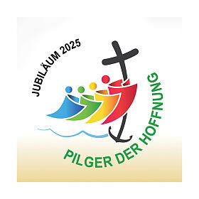 Altarläufer zum Jubiläum 2025, von Slabbinck, Stoff mit feinem Design, 190x90 cm, mit offiziellem Logo, DEUTSCH