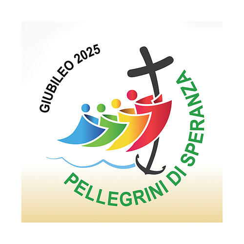 Altarläufer zum Jubiläum 2025, von Slabbinck, Stoff mit feinem Design, 190x90 cm, mit offiziellem Logo, ITALIENISCH 2