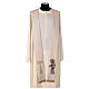 Franciscan stole with embroidery, ivory and beige s1