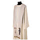 Franciscan stole with embroidery, ivory and beige s3