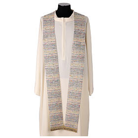 Priest stole with multicoloured weaving pattern, cotton and viscose