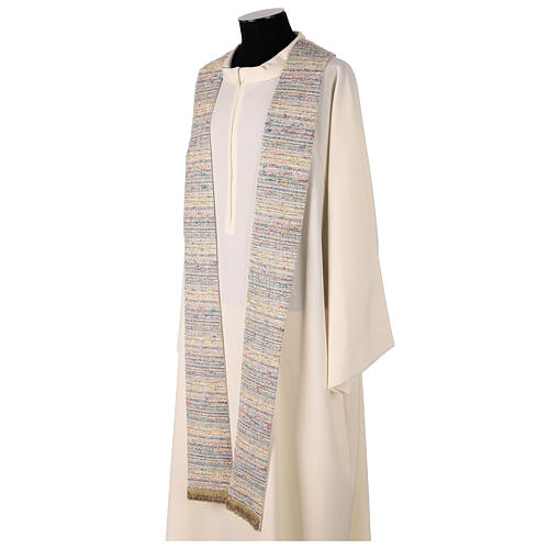 Priest stole with multicoloured weaving pattern, cotton and viscose 3