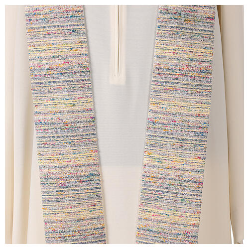 Priest stole with multicolor cotton viscose weaves 2