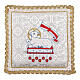 Palia para cáliz Cordero siete sellos raso blanco bordado oro 15x15 cm s1