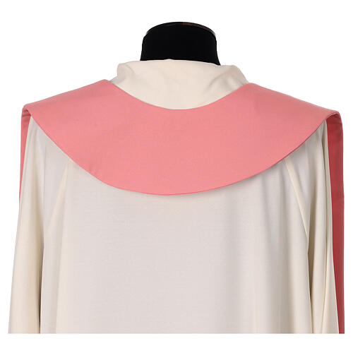 Pink polyester stole with embroidered IHS 4