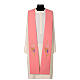 Pink polyester stole with embroidered IHS s1