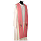 Pink polyester stole with embroidered IHS s3