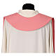 Pink stole in polyester with IHS embroidery s4