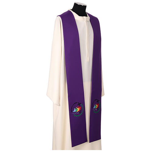 Priesterstola zum Jubiläum 2025, 4 Farben, gesticktes offizielles Logo, Polyester 9