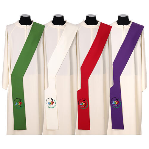 Stola diaconale Giubileo ricamo 4 colori poliestere 1