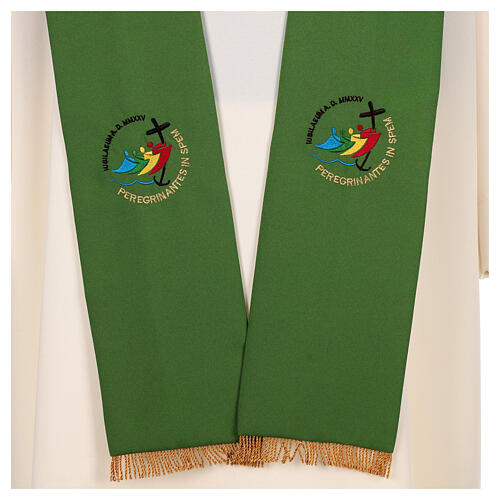 Jubilee 2025 stole with embroidered logo, 4 colours, Vatican fabric 2