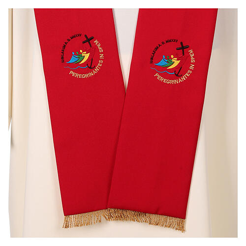 Jubilee 2025 stole with embroidered logo, 4 colours, Vatican fabric 4