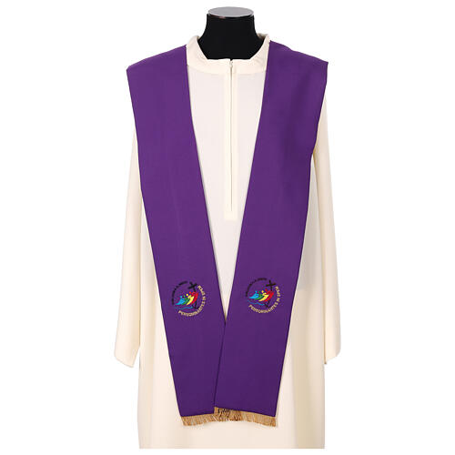 Jubilee 2025 stole with embroidered logo, 4 colours, Vatican fabric 9