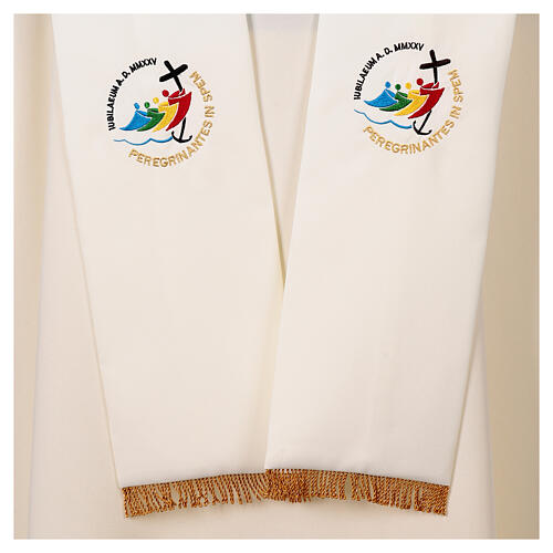 Estola Jubileo 2025 logotipo bordado 4 colores tejido Vatican 6