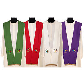 Jubilee 2025 stole embroidered logo in 4 colors Vatican fabric