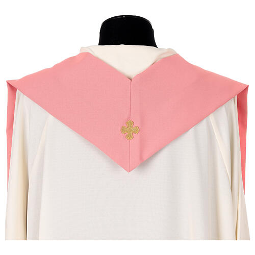 Pink stole with embroidered logo of Jubilee 2025, 4 colours, Vatican fabric 3