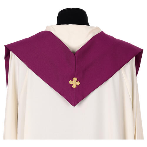 Stole with embroidered logo of Jubilee 2025, Vatican Tyrian purple fabric 3