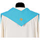 Blue stole Jubilee 2025 logo embroidered in Vatican fabric s3