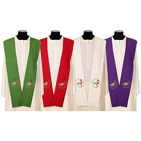 Stole with printed logo of Jubilee 2025, 4 colours, Vatican fabric