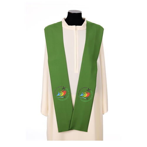 Stole with printed logo of Jubilee 2025, 4 colours, Vatican fabric 3