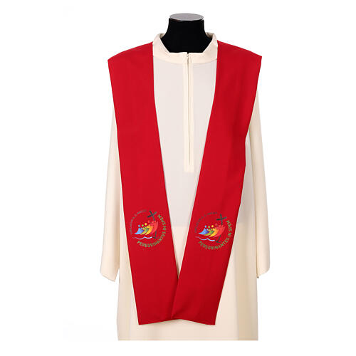 Stole with printed logo of Jubilee 2025, 4 colours, Vatican fabric 5